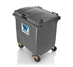 Waste bins 1100 l, flat lid